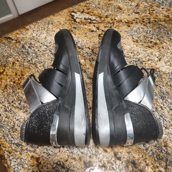 Michael Kors Black Silver Platform Sneakers Size 6M ID HJ18A - Picture 6 of 14